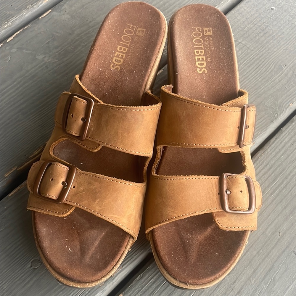 White Mountain Leather and Cork Sandals